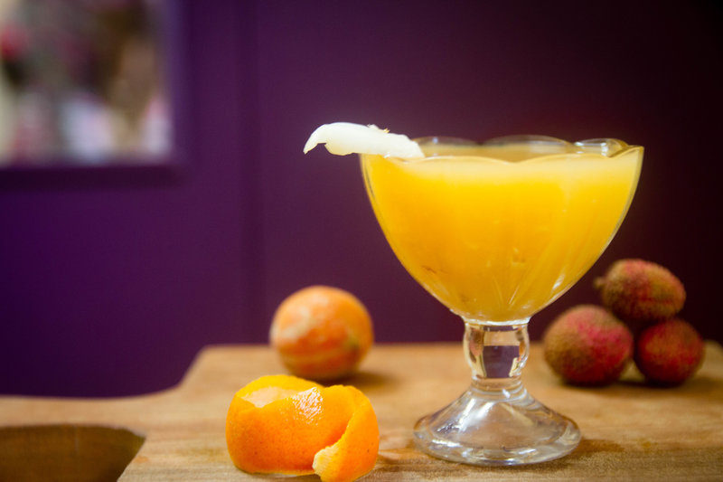 Sunshine Mocktail – Peach,Lychee,Mandarin and lemon